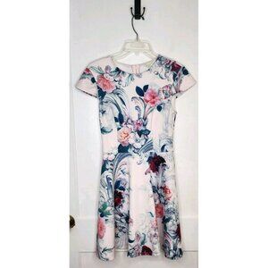 Ted Baker Dress Size 1 / XS Womens Floral Scuba Fit & Flare Keiley